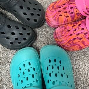 Random brand Croc-like slip ons bundle- all 3 pairs included. Fits women’s 8-8.5
